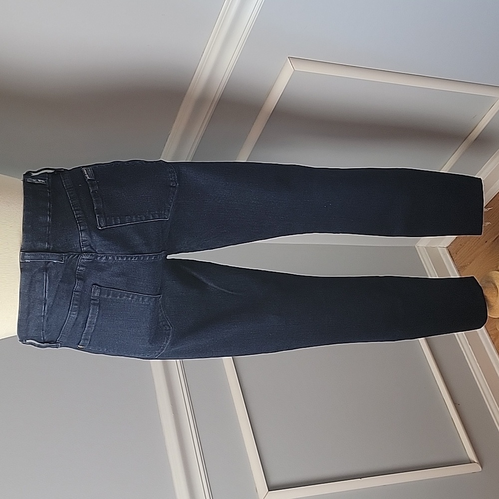 7 FOR ALL MANKIND‎ The Skinny Dark Wash Raw Hem Stretch Casual Designer Jeans 30 - Picture 3 of 11